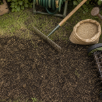 Quand scarifier pelouse : pelouse scarifiée et feutrage retiré pour gazon dense