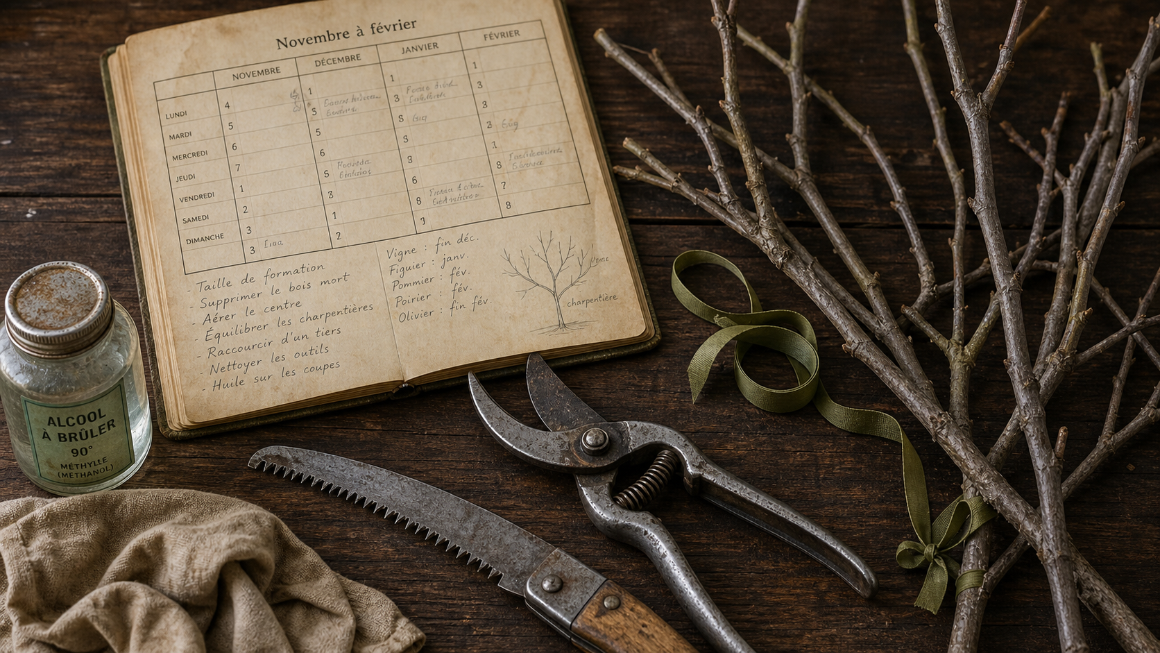 Quand tailler arbre : calendrier de taille novembre à février