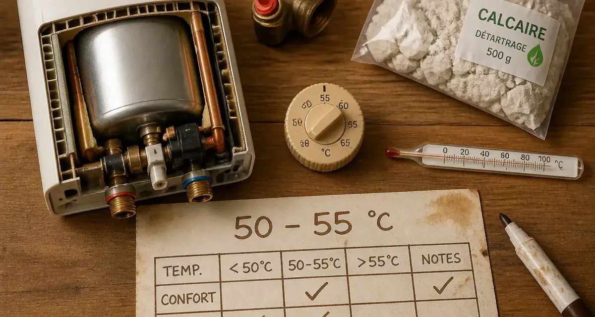 Temperature ideale pour chauffe eau : réglage 50–55°C pour économiser