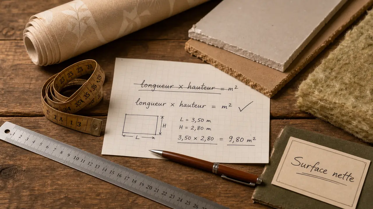 calcul metre carré mur : longueur hauteur et ouvertures