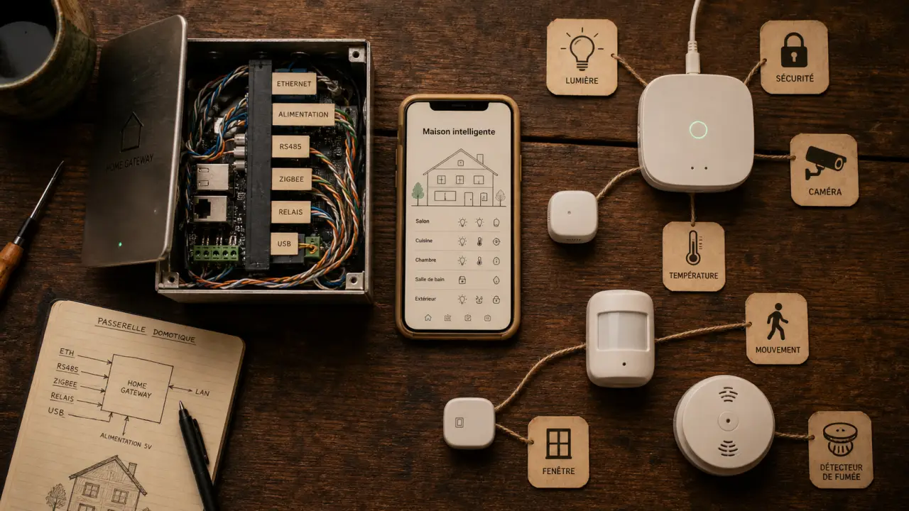 Domotique définition : maison intelligente, passerelle et capteurs