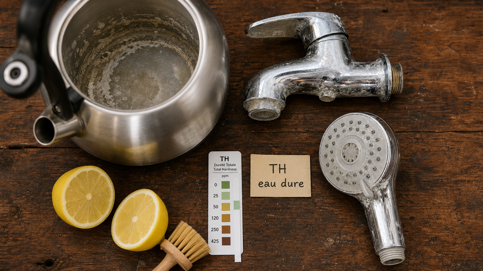 Eau calcaire solution : test TH pour tartre et eau dure