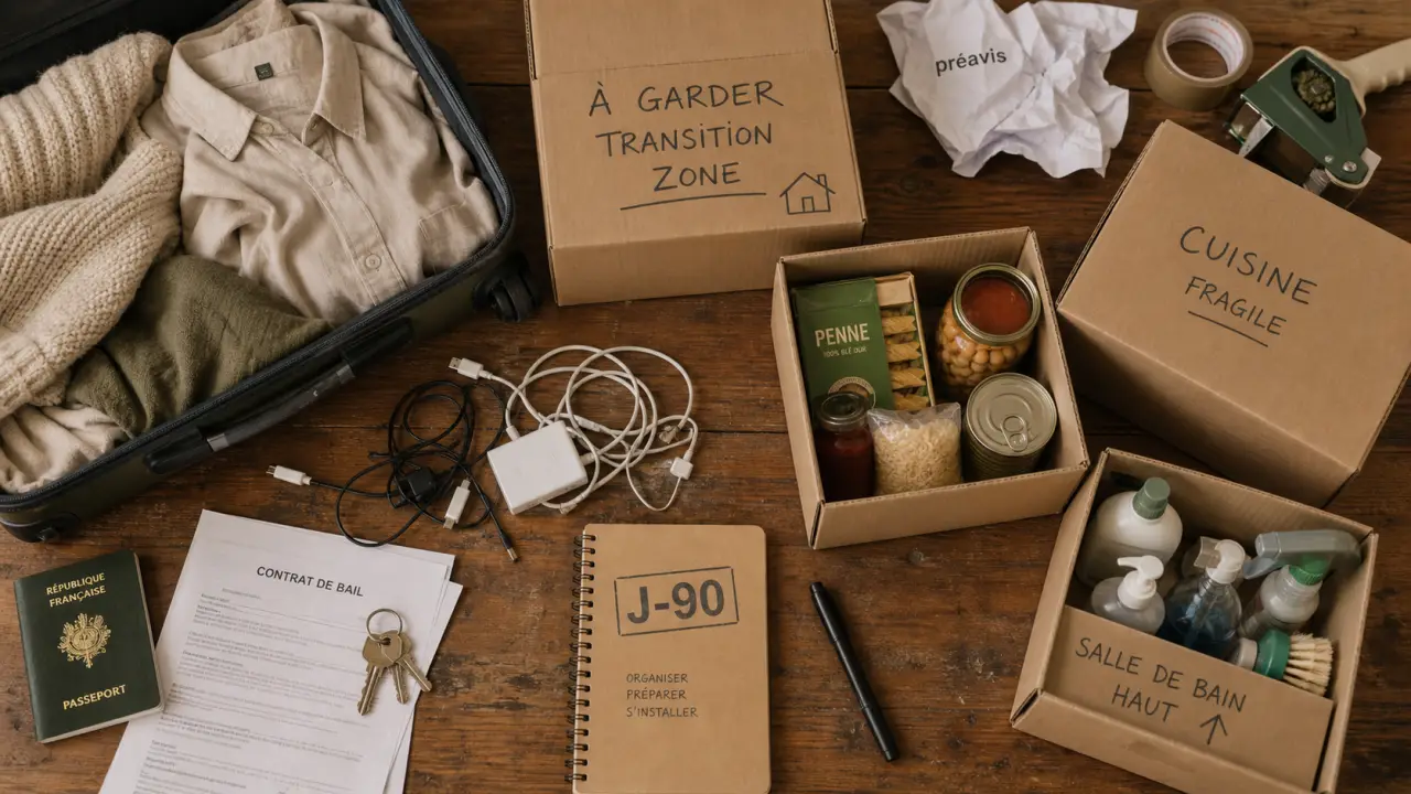 Organisation déménagement J-90 : devis et cartons prêts