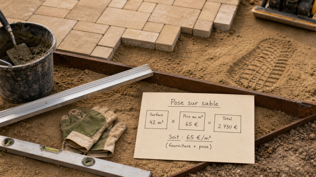 Prix pose pavé m2 sans fourniture, tarif 40 à 100 €/m²