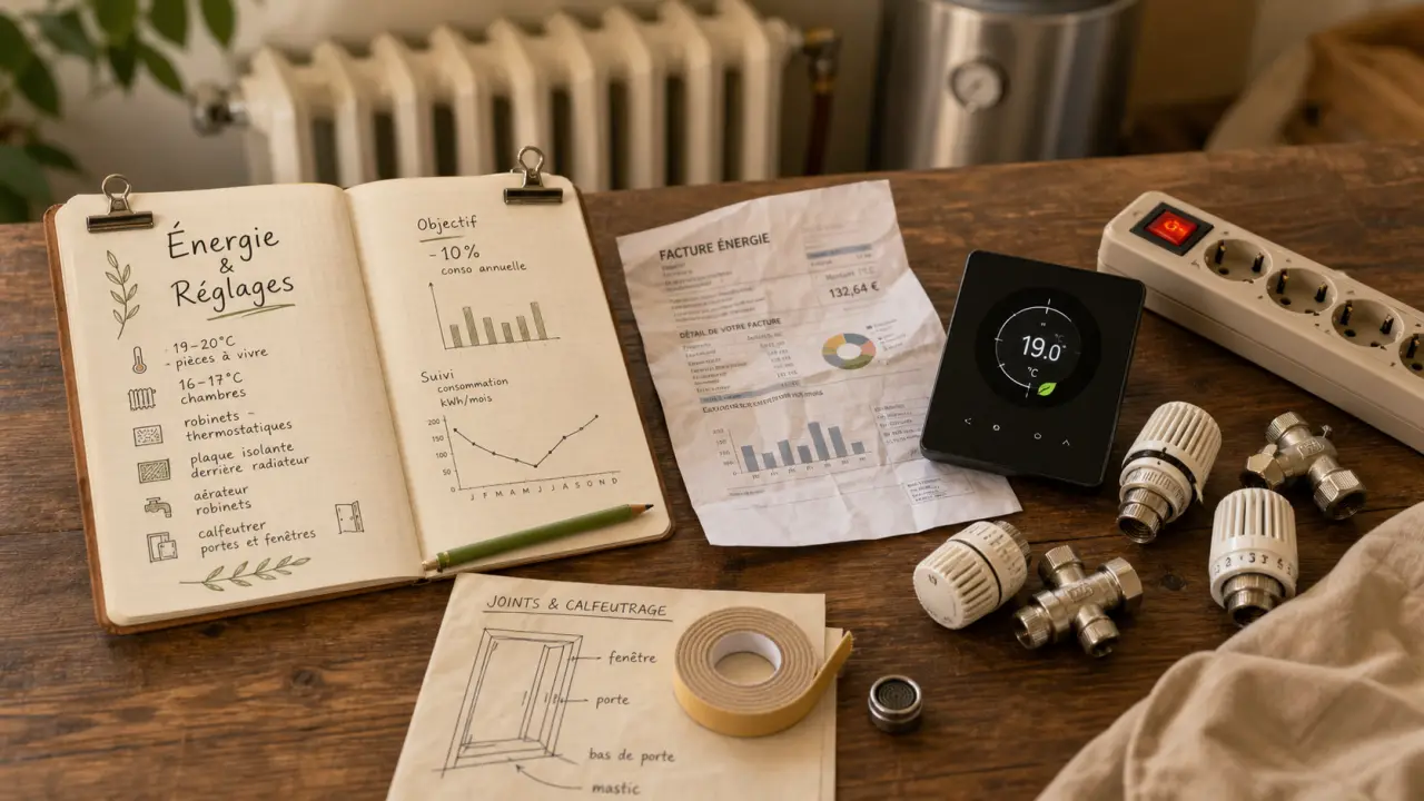 Comment faire des économies d’énergie : 19 °C à 55 °C, isolation et réglages thermostat