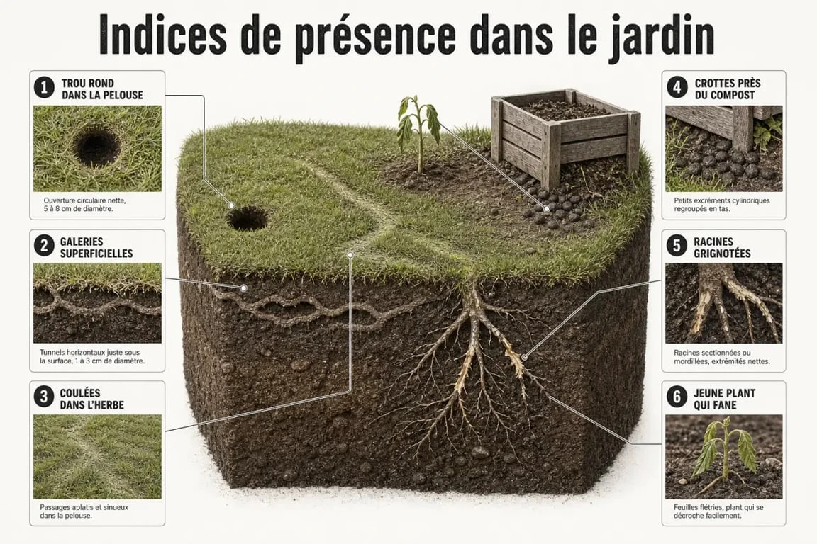 Rongeurs du jardin : signes de présence dans la pelouse et près du compost
