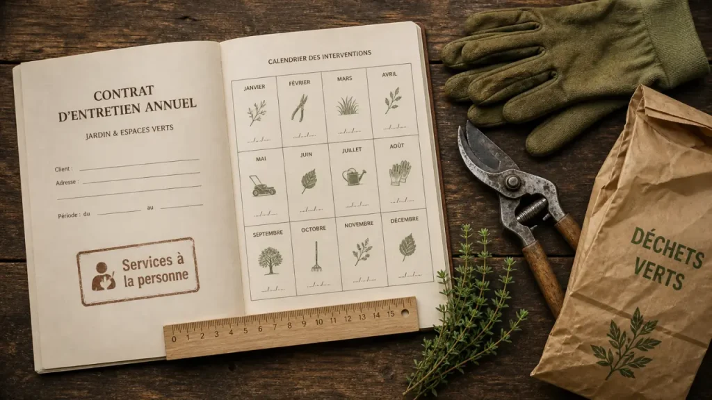 Contrat d&rsquo;entretien de jardin annuel : 5 clauses indispensables pour un extérieur impeccable
