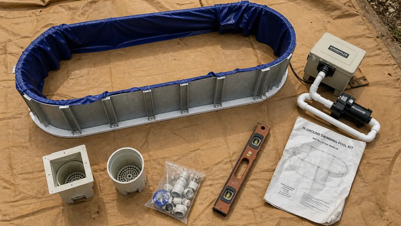 Meilleur kit piscine enterrée : maquette kit enterrée sur terrain