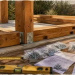 Pergola bois en kit : préperçage, poteaux et quincaillerie sur dalle béton
