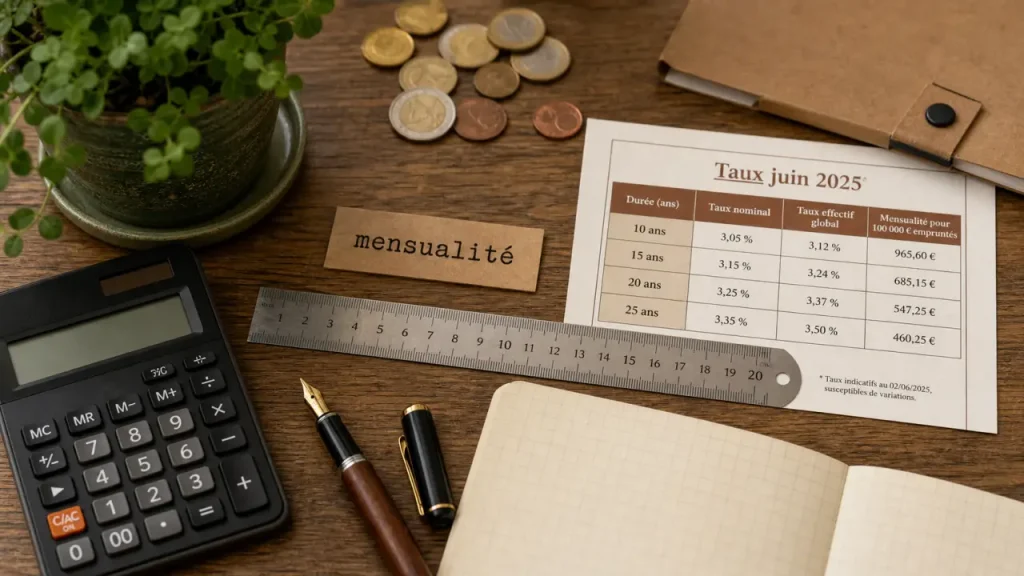 Emprunter en juin 2025 : 3,03 % sur 10 ans, 3,15 % sur 20 ans, 3,28 % sur 25 ans