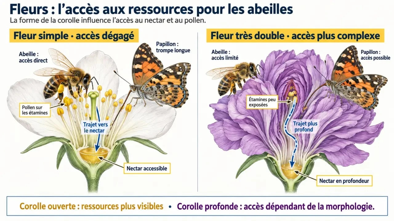 Plantes mellifères et accessibilité des fleurs pour les abeilles
