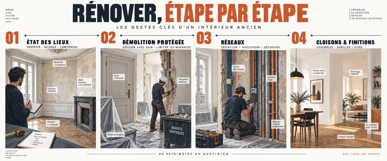 Étapes clés d’une rénovation d’intérieur, du diagnostic aux finitions
