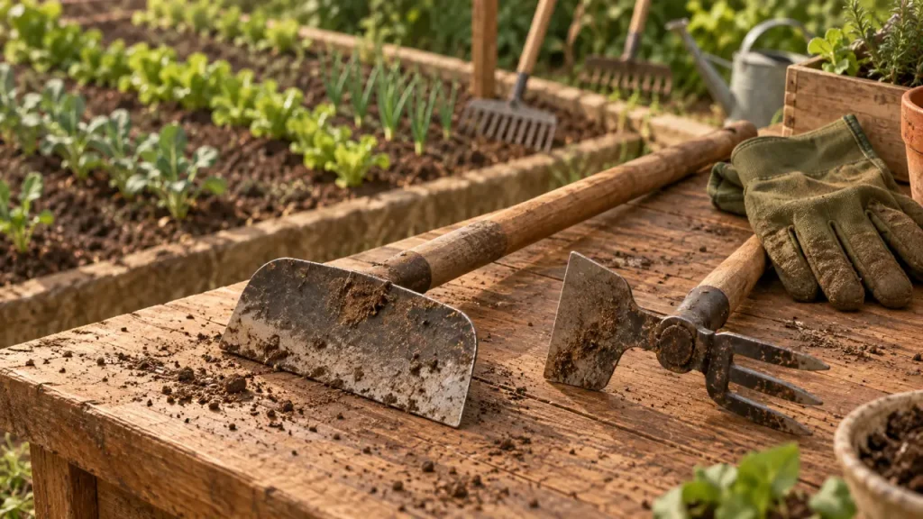 Binette ou serfouette : rapidité de désherbage ou précision entre les rangs ?