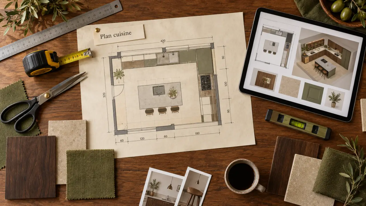 Meilleur logiciel cuisine 3D gratuit : plan cuisine 3D sur table